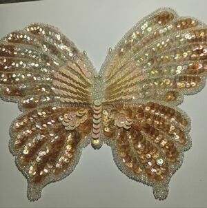 Sequin Butterfly Patch 9 Inches Wide
